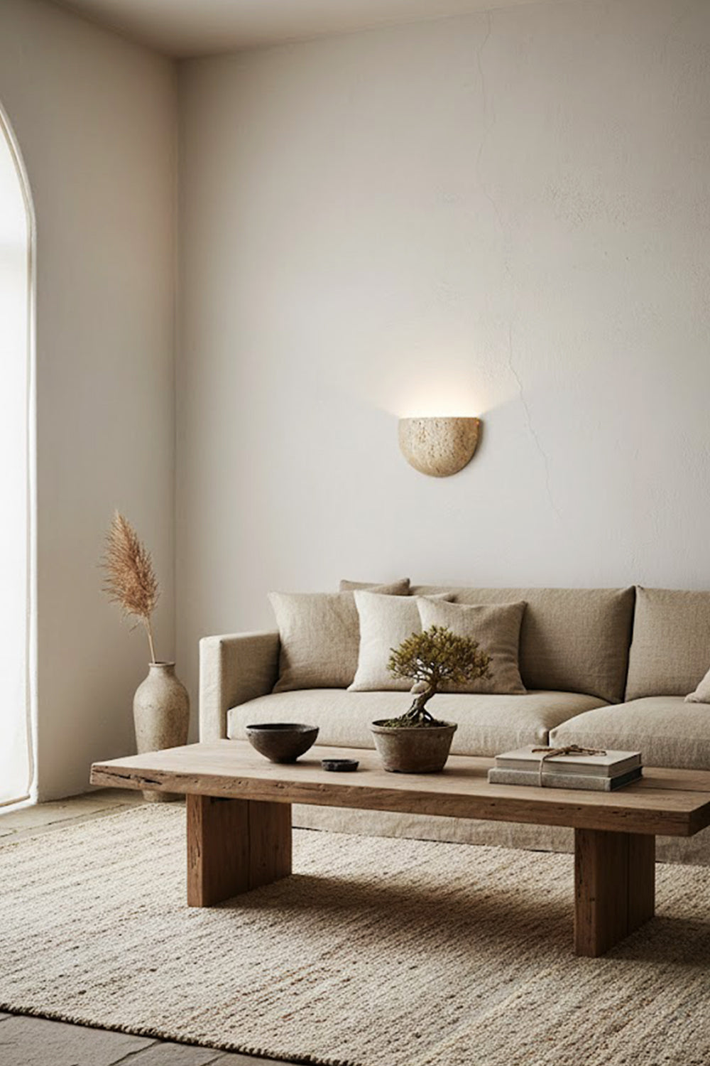 Stone Bowl Wall Light