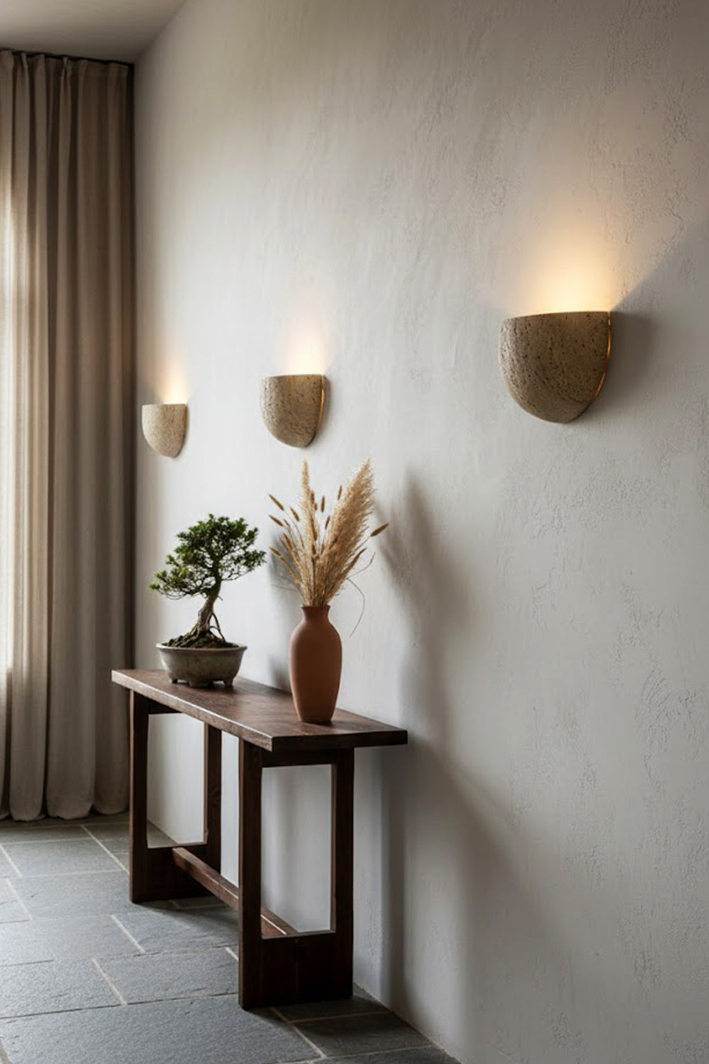 Stone Bowl Wall Light