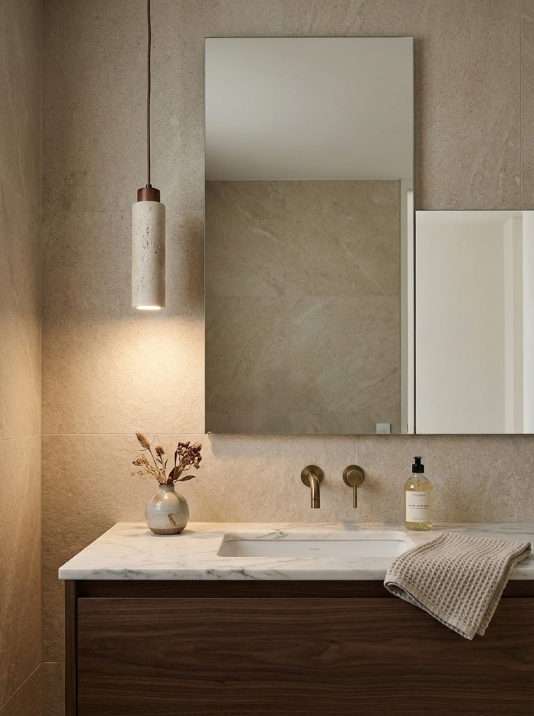 Stone Cylinder Pendant Light