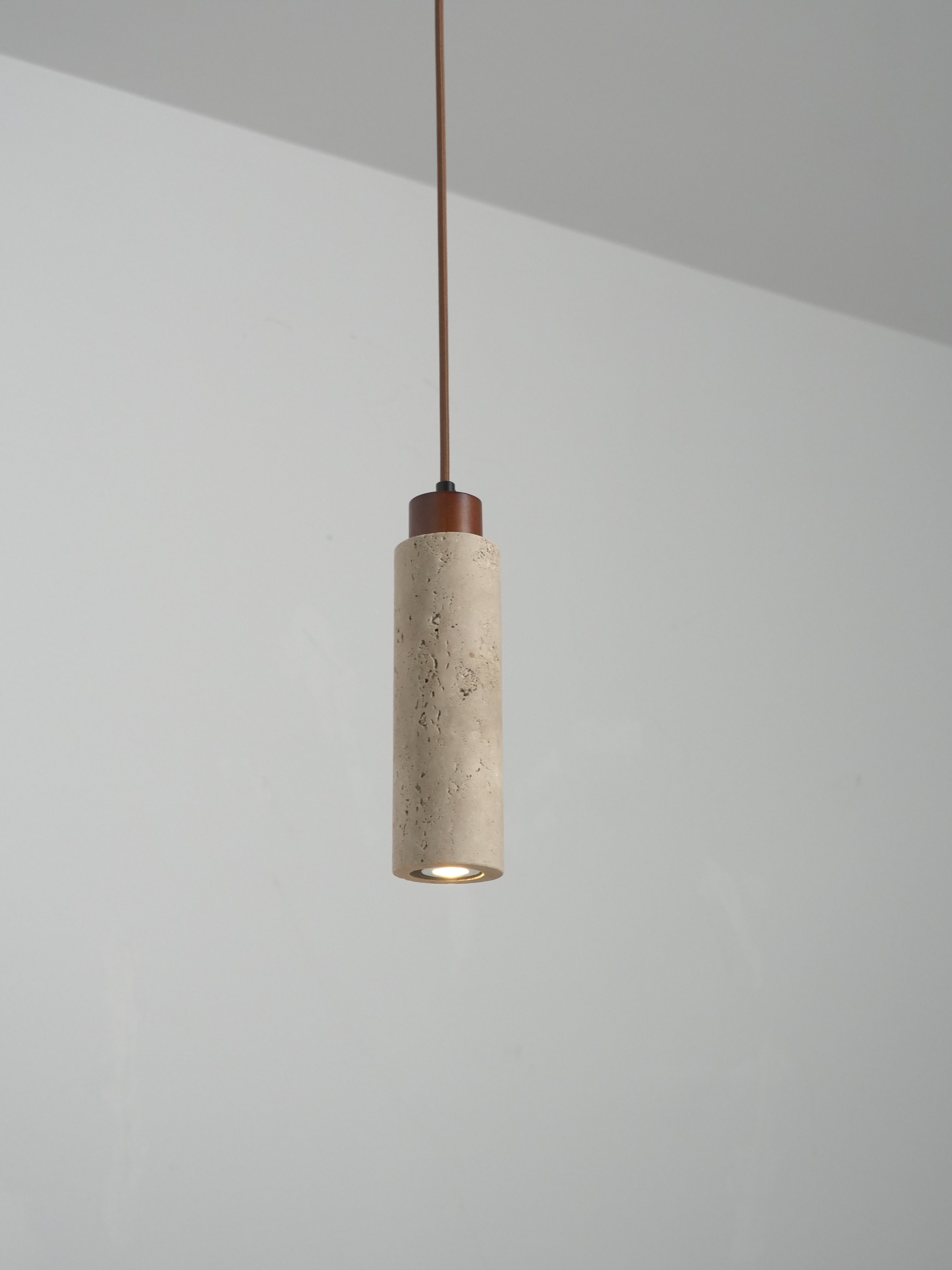 Stone Cylinder Pendant Light