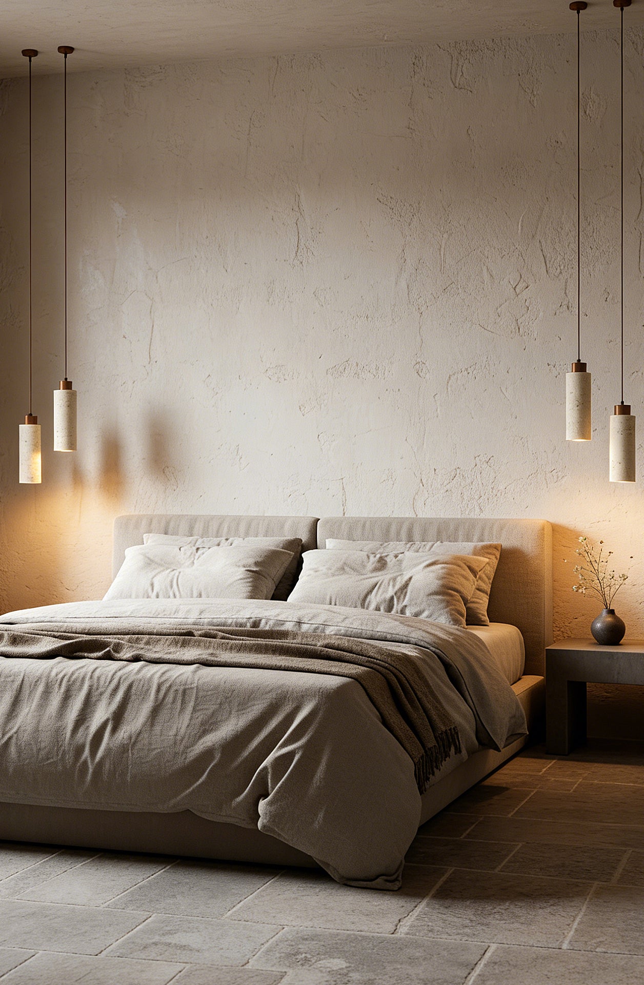 Stone Cylinder Pendant Light