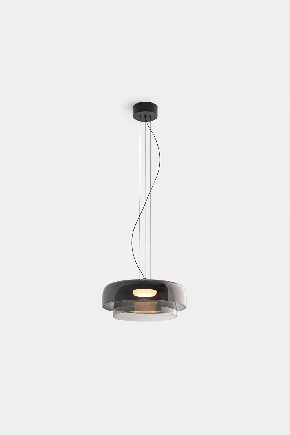 Stratum Layered Glass Pendant Light | Glass, Metal | Full view of the light sage  layered glass pendant variant | Isolated product shot | Samu Lamp