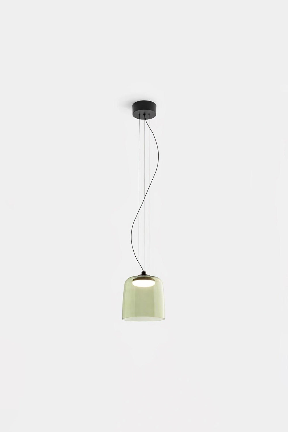 Stratum Layered Glass Pendant Light | Glass, Metal | Full view of the light sage  layered glass pendant variant | Isolated product shot | Samu Lamp