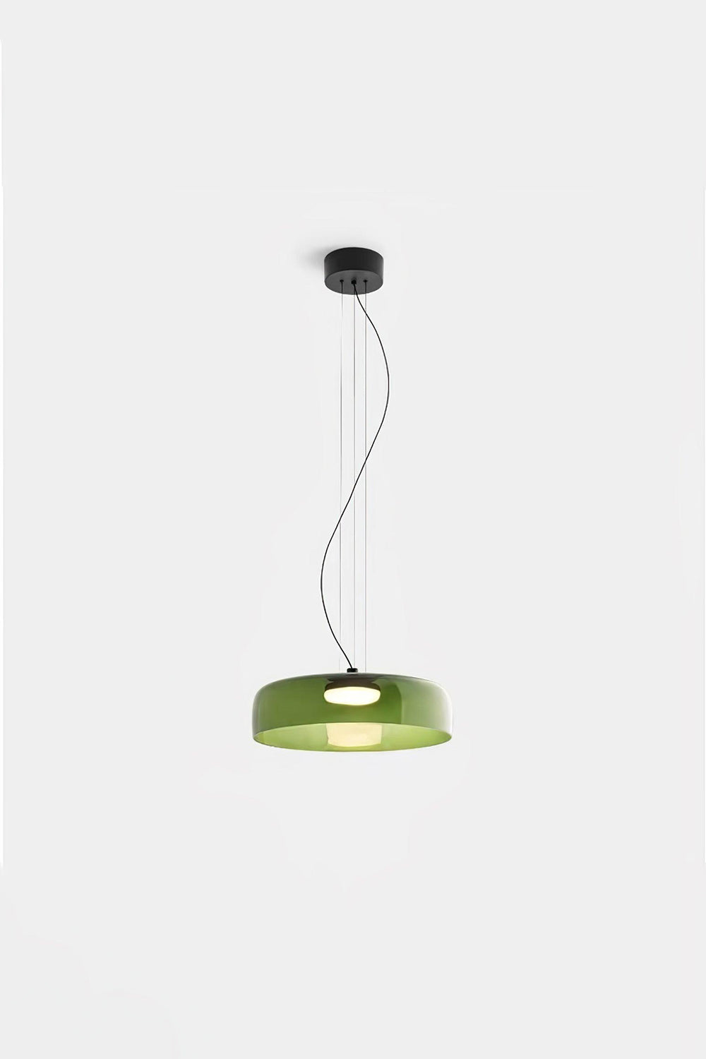 Stratum Layered Glass Pendant Light | Glass, Metal | Full view of the light sage  layered glass pendant variant | Isolated product shot | Samu Lamp