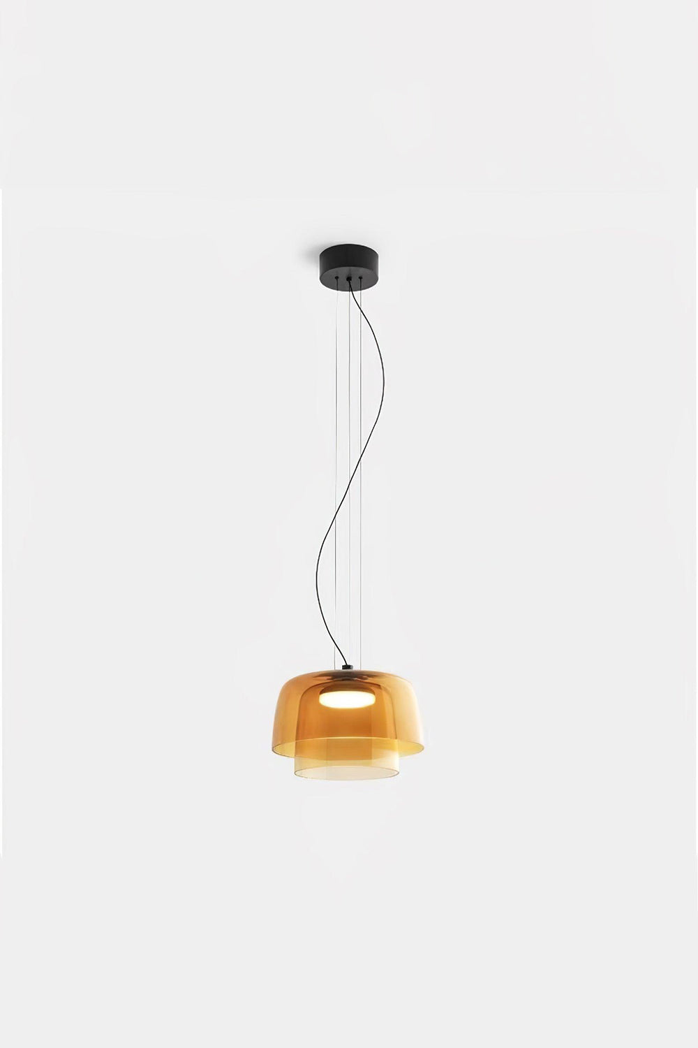Stratum Layered Glass Pendant Light | Glass, Metal | Full view of the light sage  layered glass pendant variant | Isolated product shot | Samu Lamp