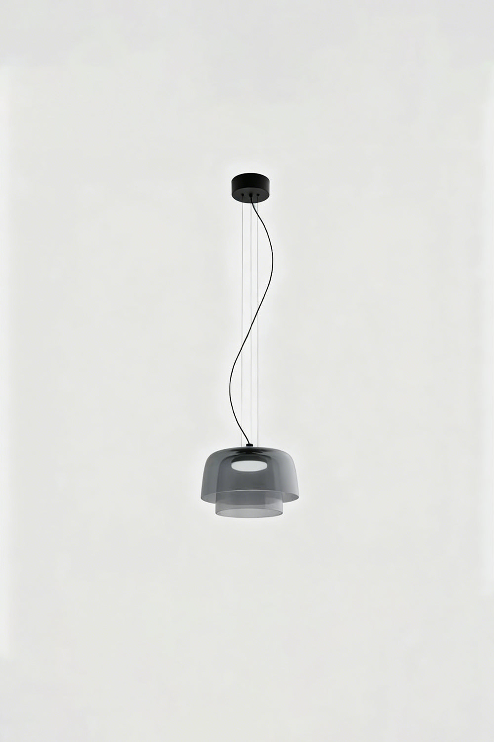 Stratum Layered Glass Pendant Light | Glass, Metal | Full view of the light sage  layered glass pendant variant | Isolated product shot | Samu Lamp