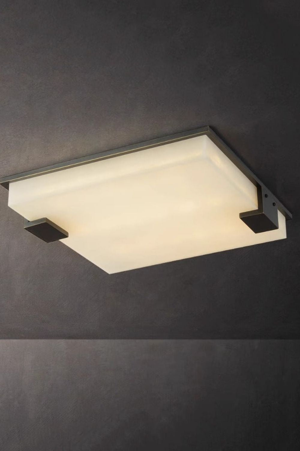 Stylish Black Square Alabaster Ceiling Light