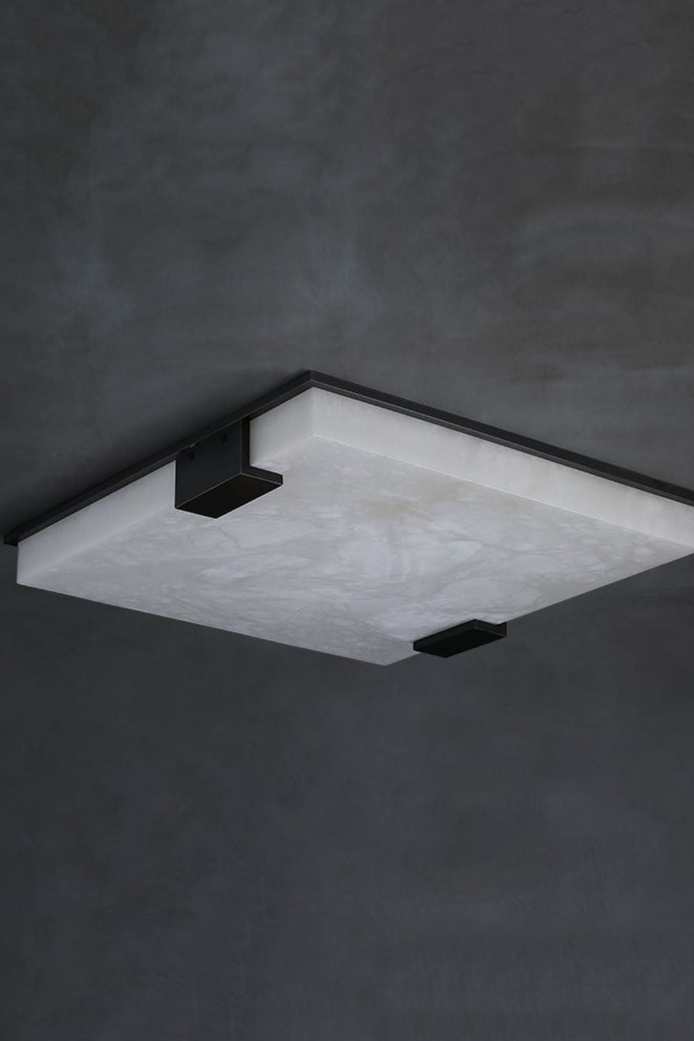 Stylish Black Square Alabaster Ceiling Light