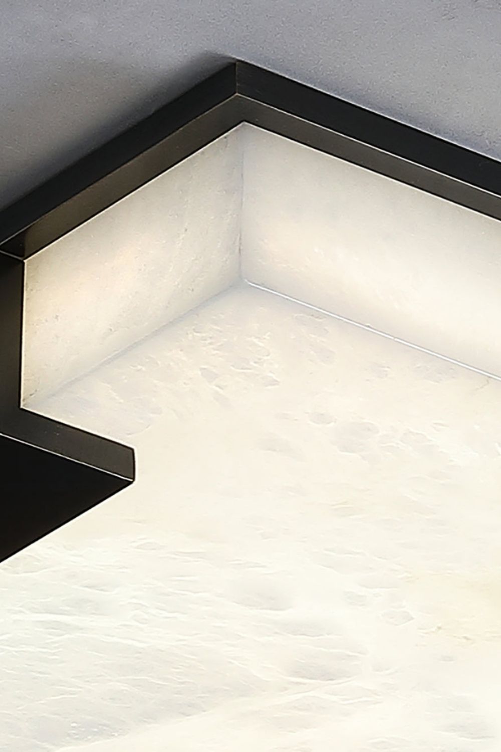 Stylish Black Square Alabaster Ceiling Light