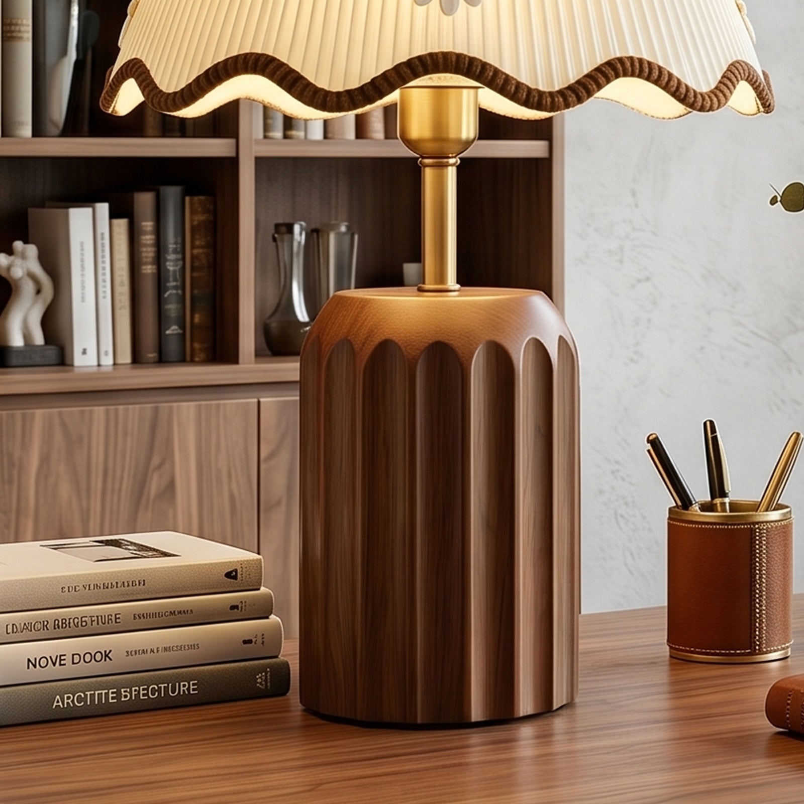 Sculpted Ribbed Wood Column
