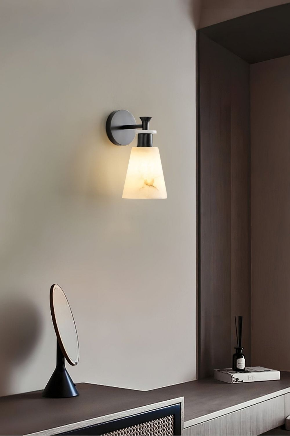 Tapered Alabaster Wall Sconce