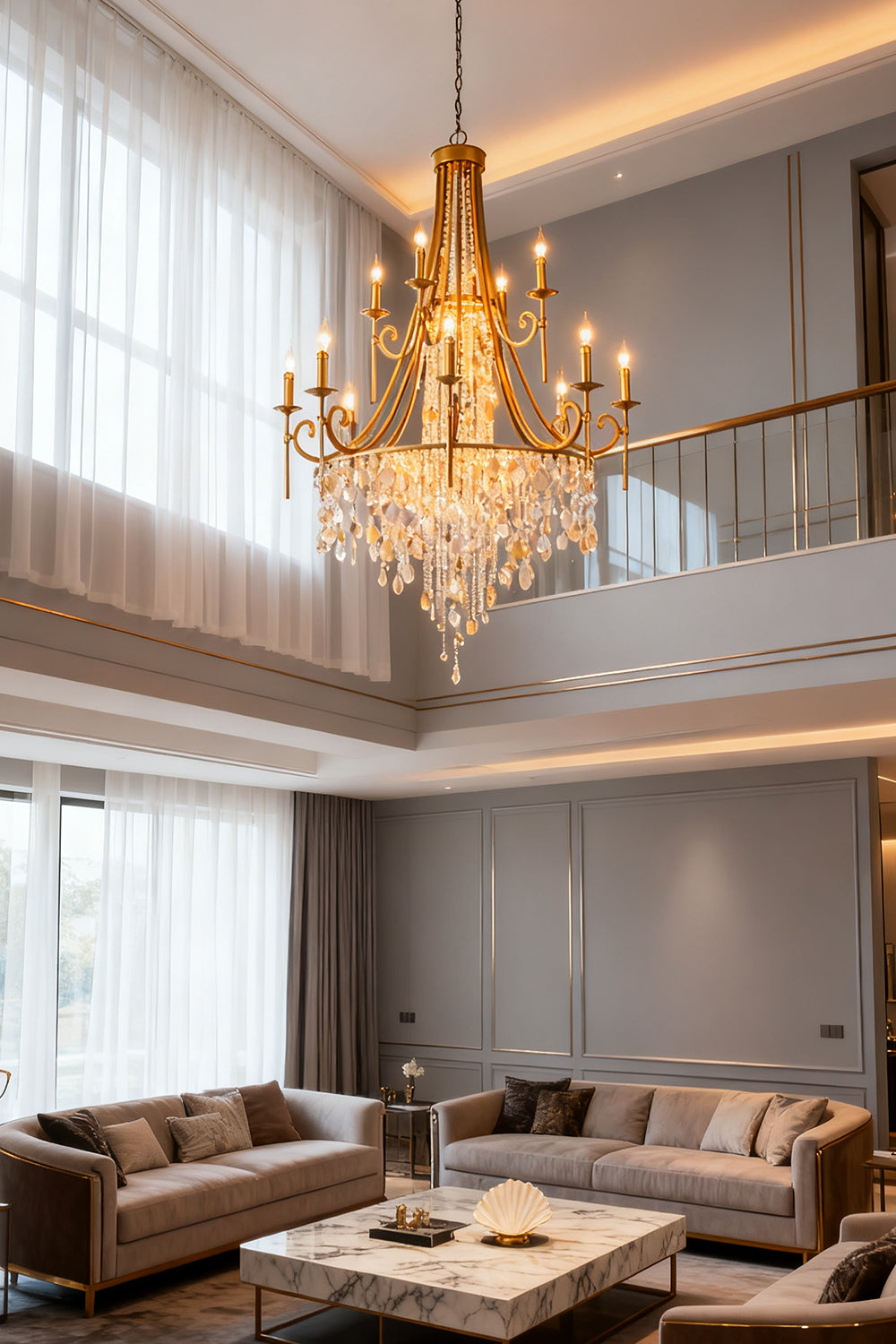 Tatum Lux Shell Crystal Chandelier