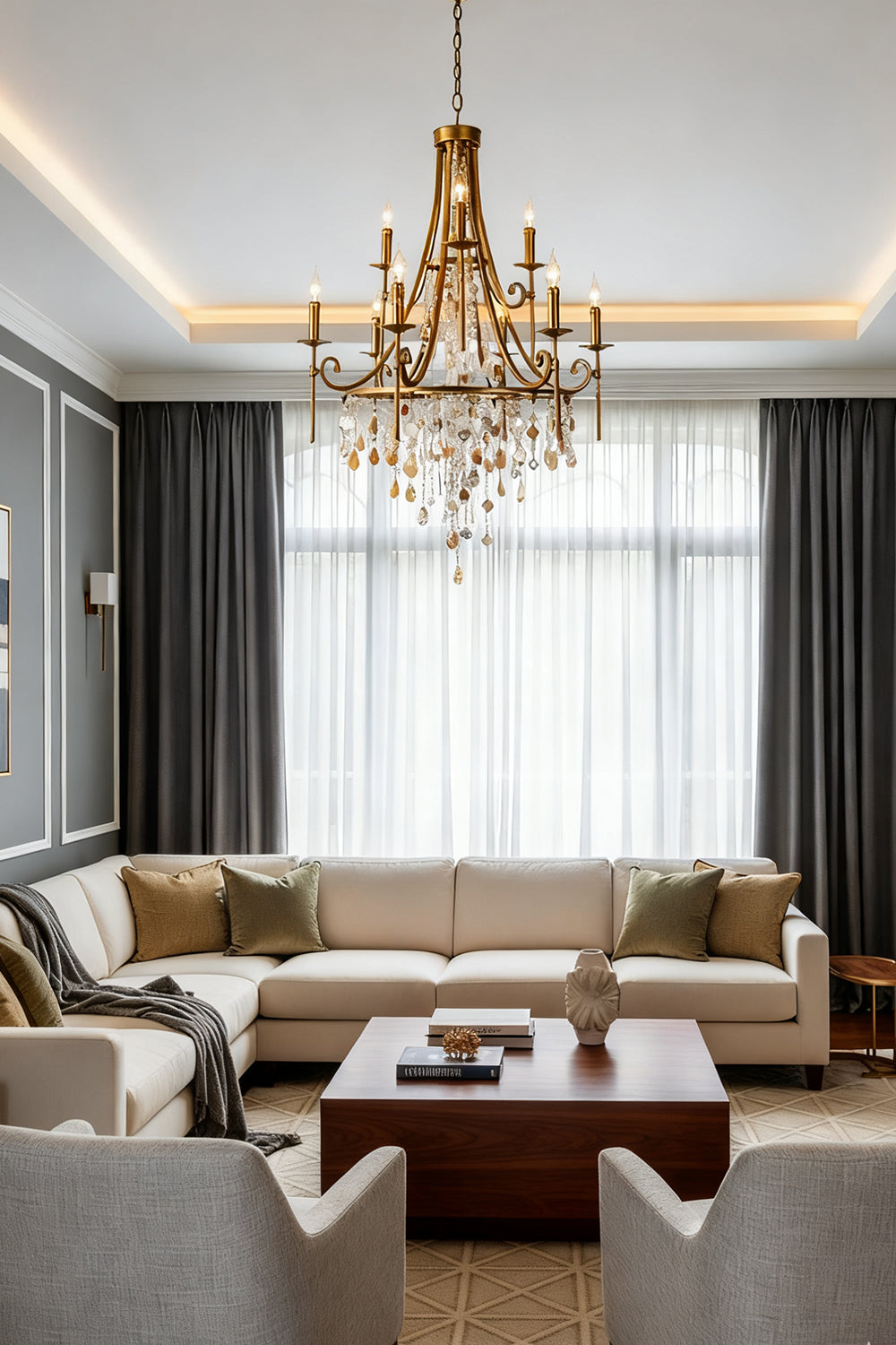 Tatum Lux Shell Crystal Chandelier