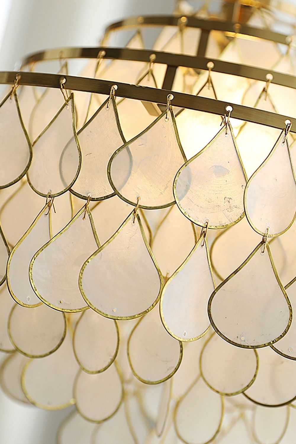 Teardrops Capiz Arc Floor Lamp