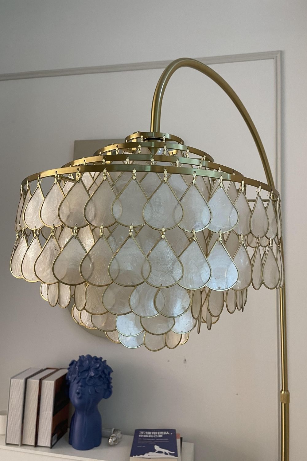 Teardrops Capiz Arc Floor Lamp
