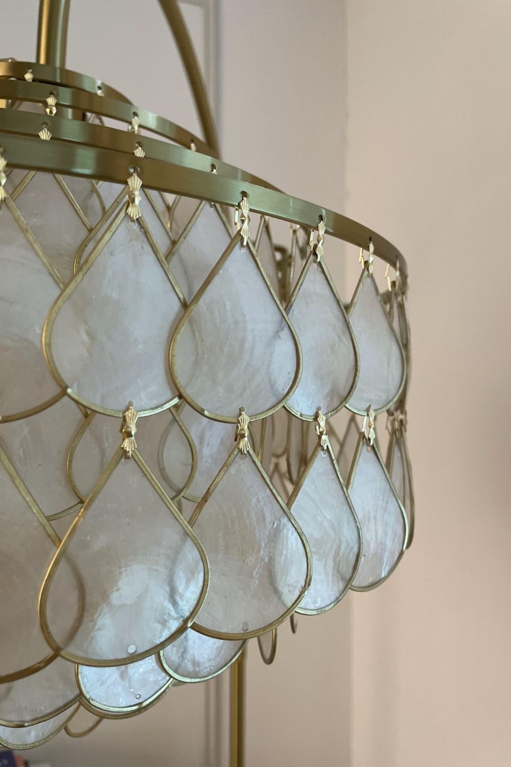 Teardrops Capiz Arc Floor Lamp