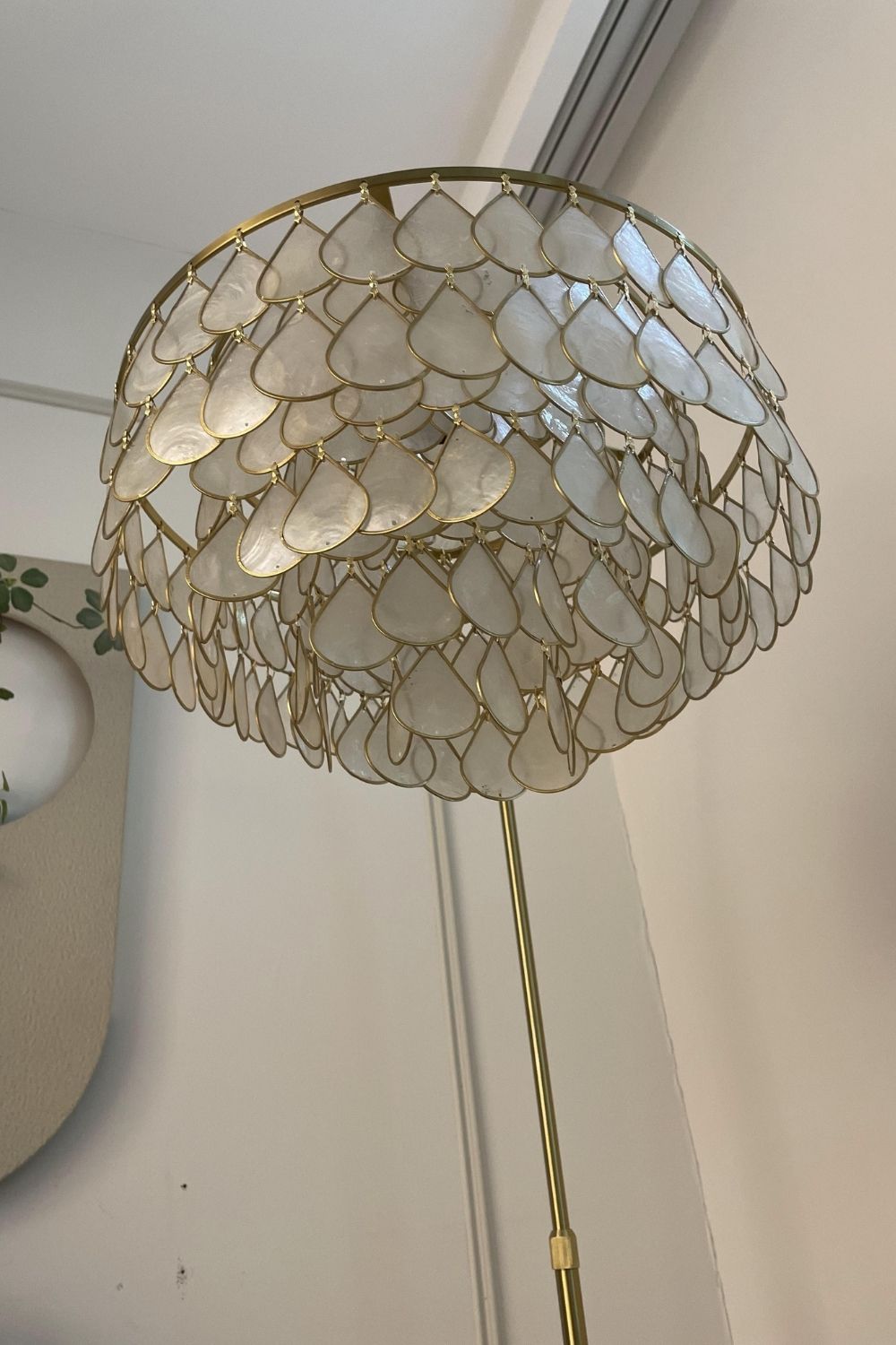 Teardrops Capiz Arc Floor Lamp
