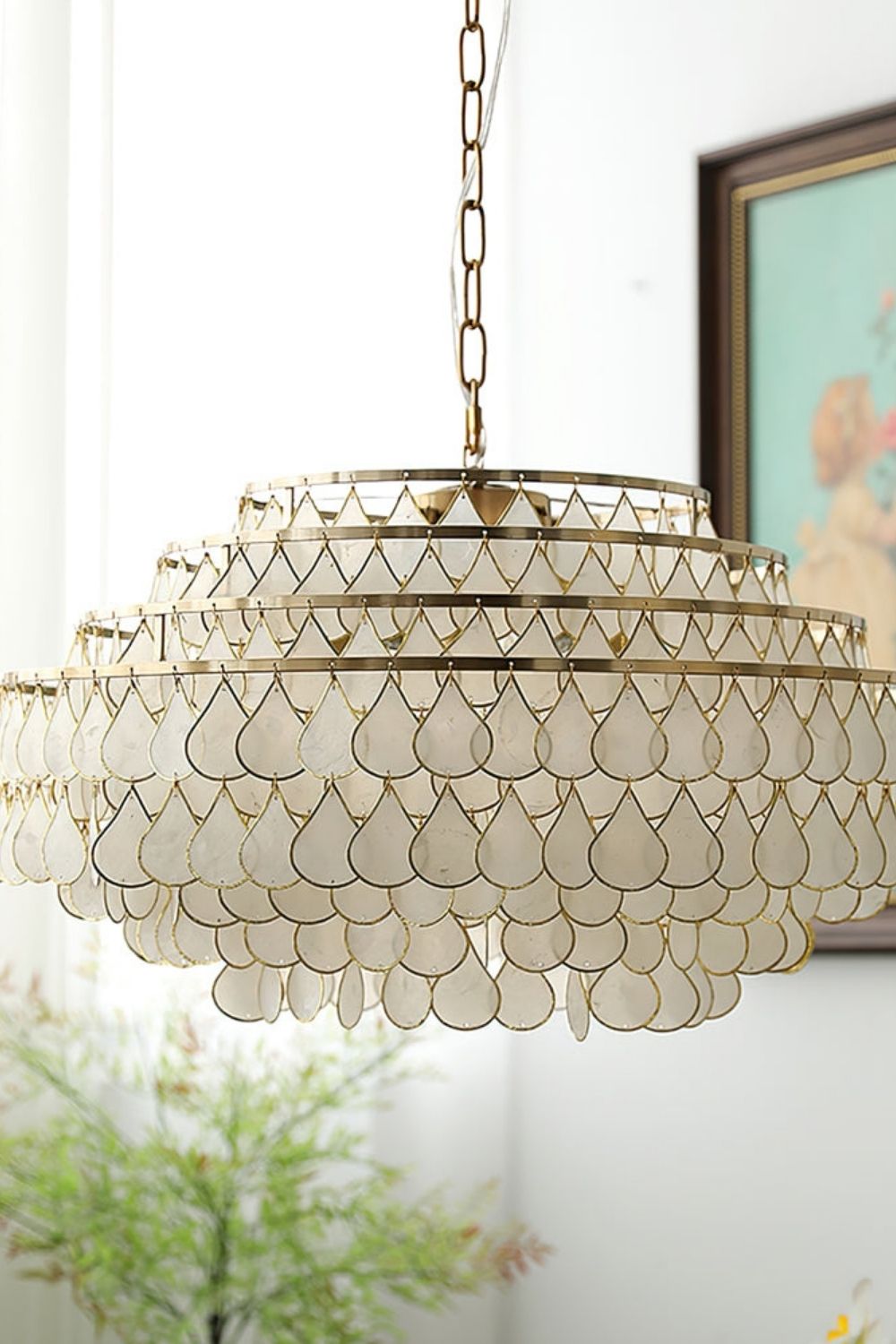 Teardrops Capiz Chandelier