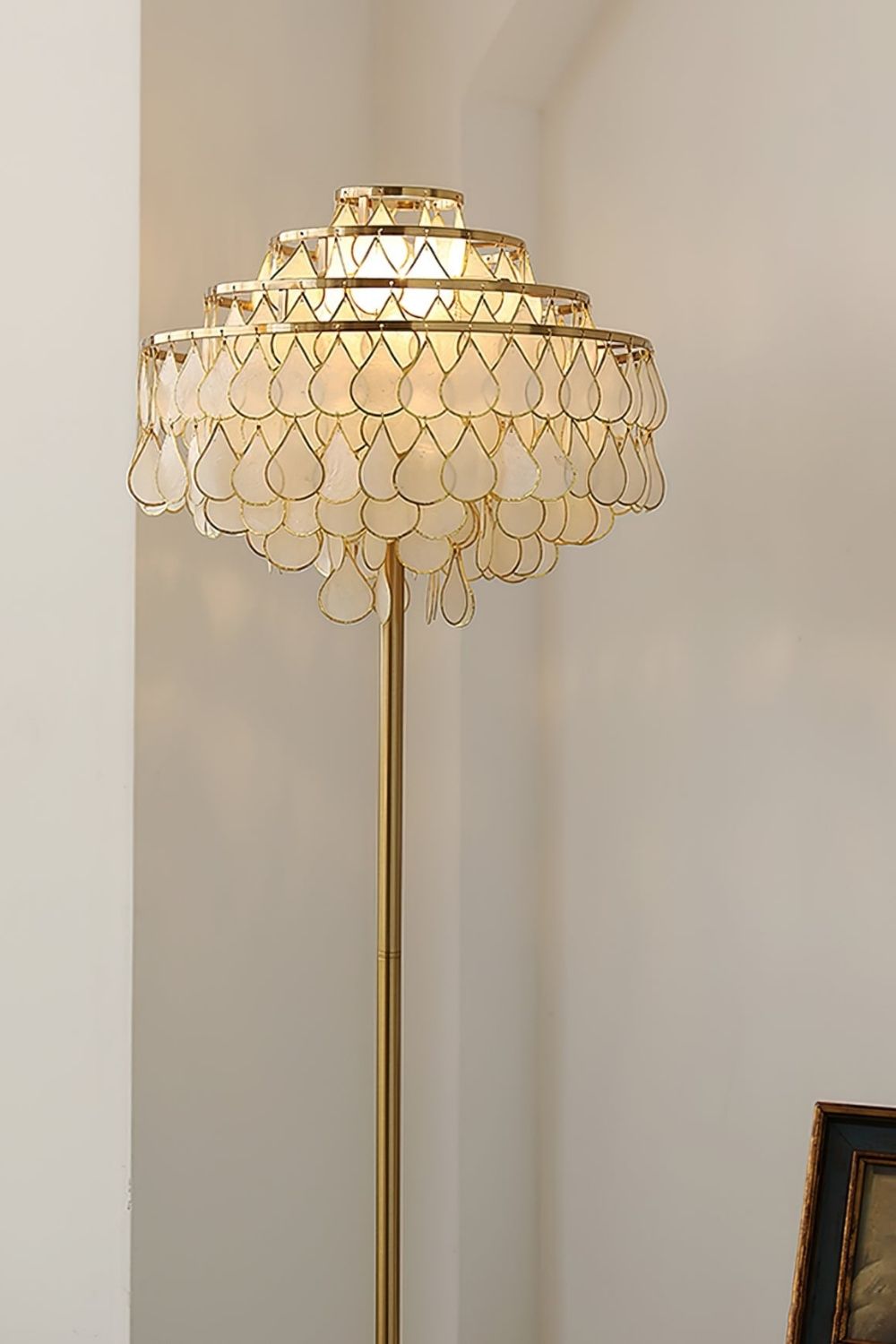 Teardrops Capiz Floor Lamp