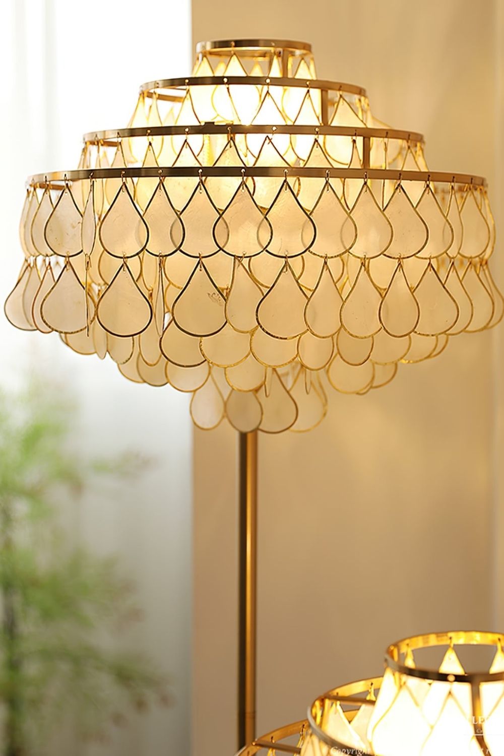 Teardrops Capiz Floor Lamp