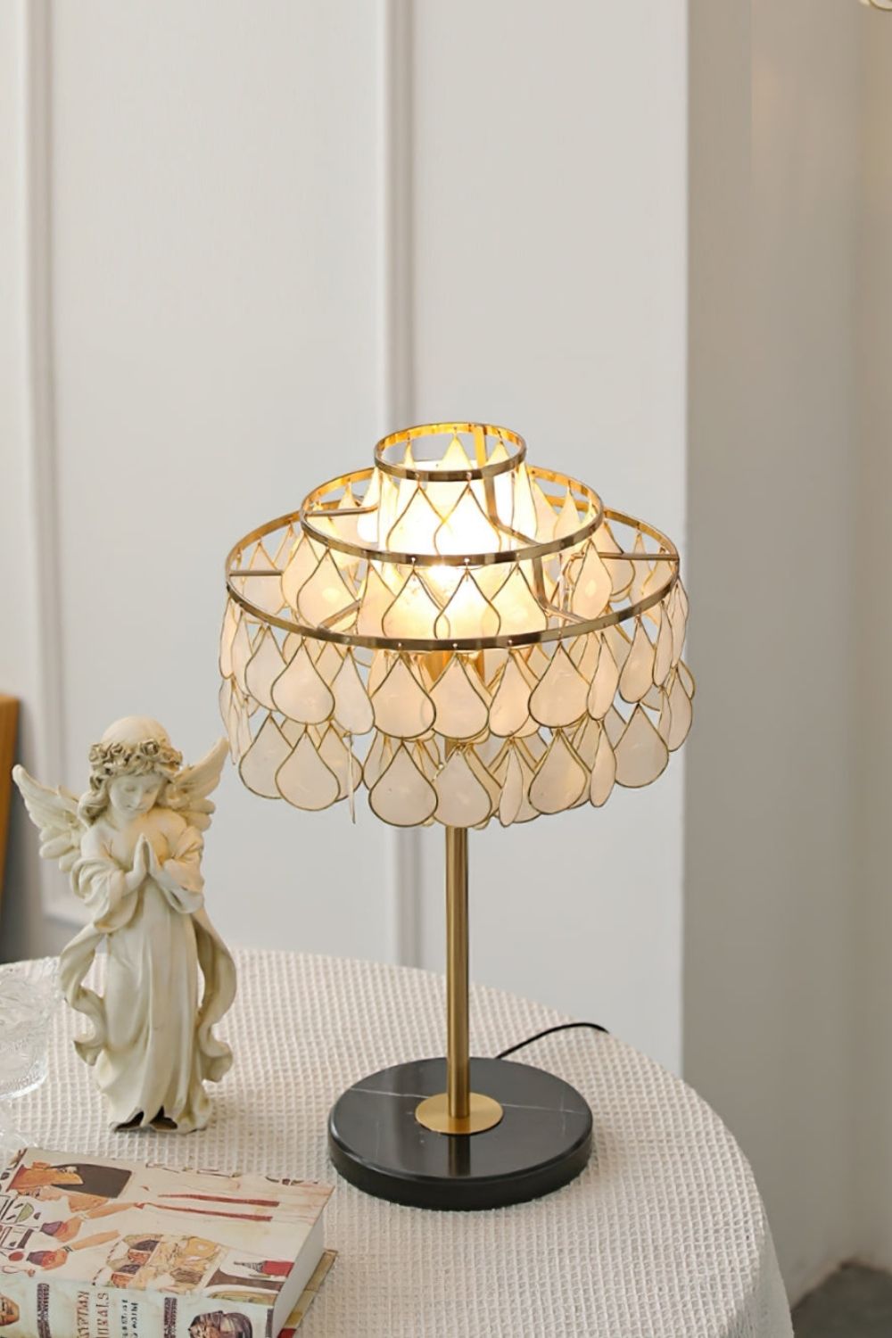 Teardrops Capiz Table Lamp