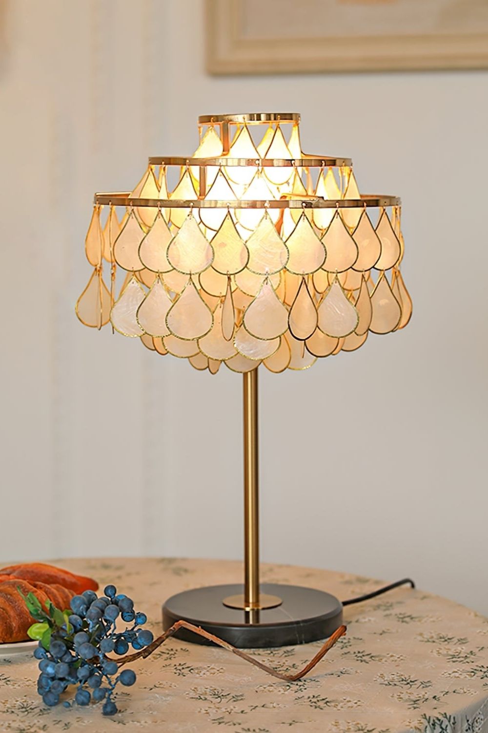 Teardrops Capiz Table Lamp