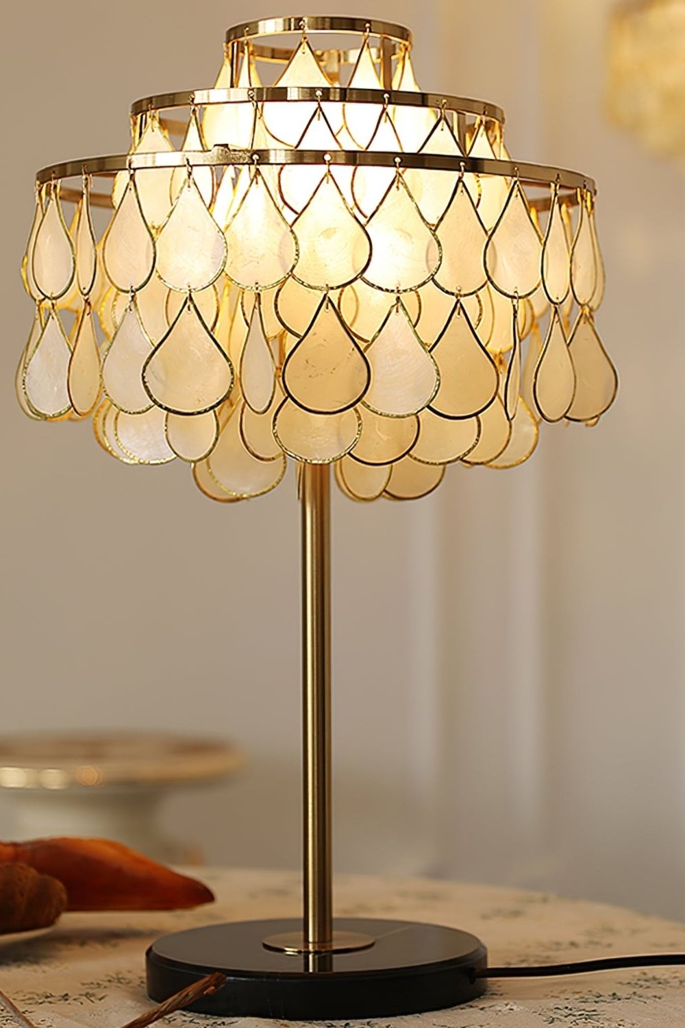 Teardrops Capiz Table Lamp