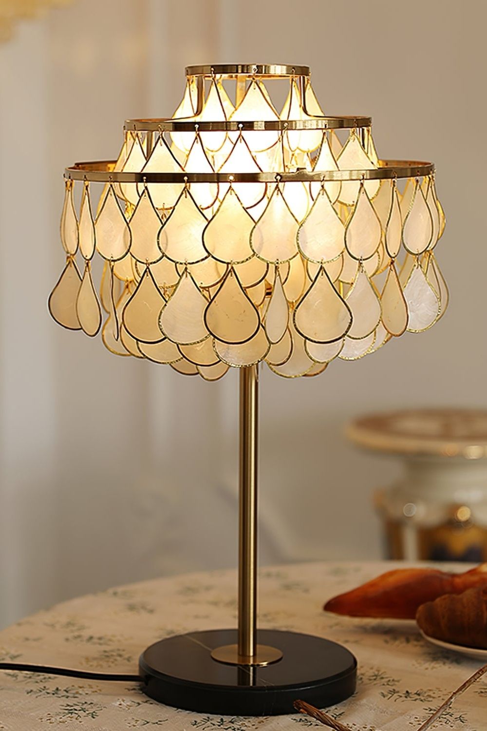 Teardrops Capiz Table Lamp