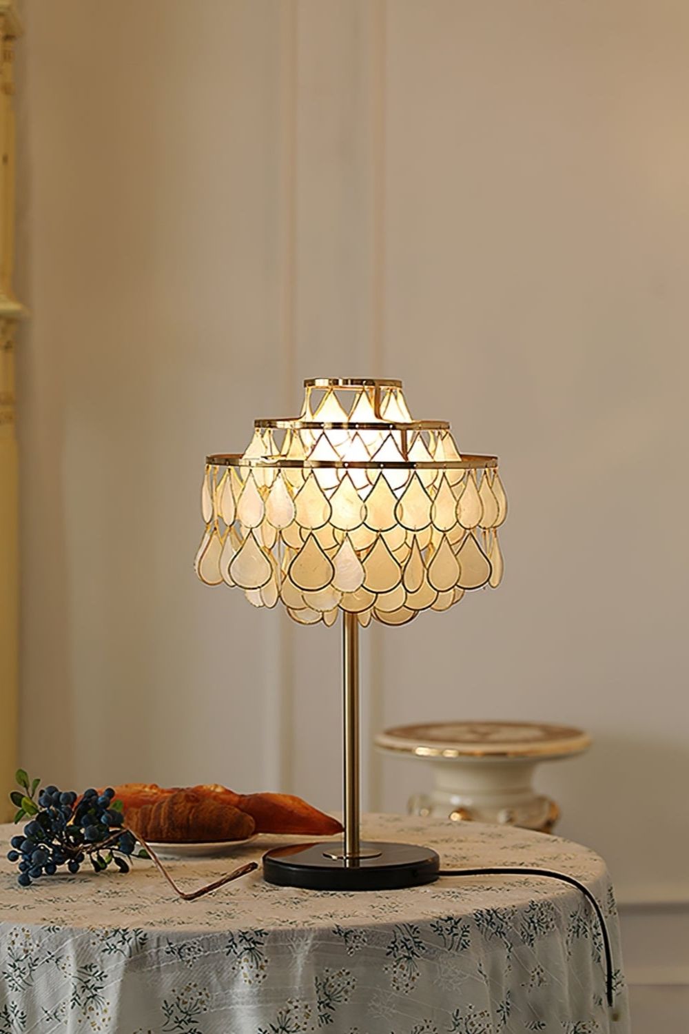 Teardrops Capiz Table Lamp