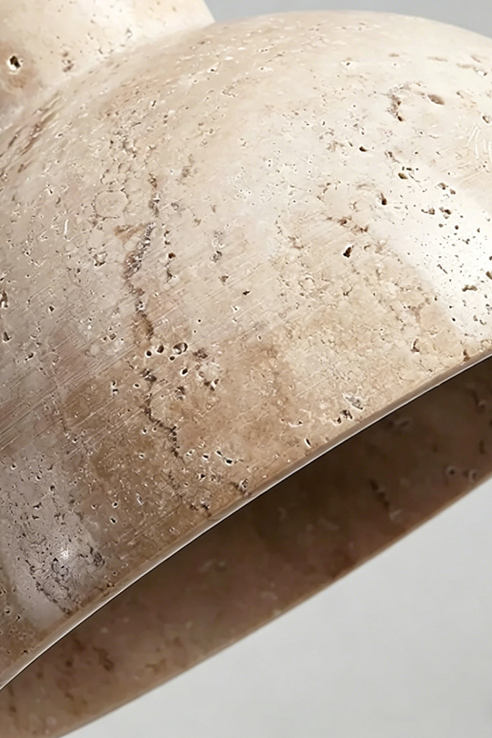 Tectonic Vein Travertine Detail | Beige Travertine | Close-up of porous stone texture and veining | Samu Lamp