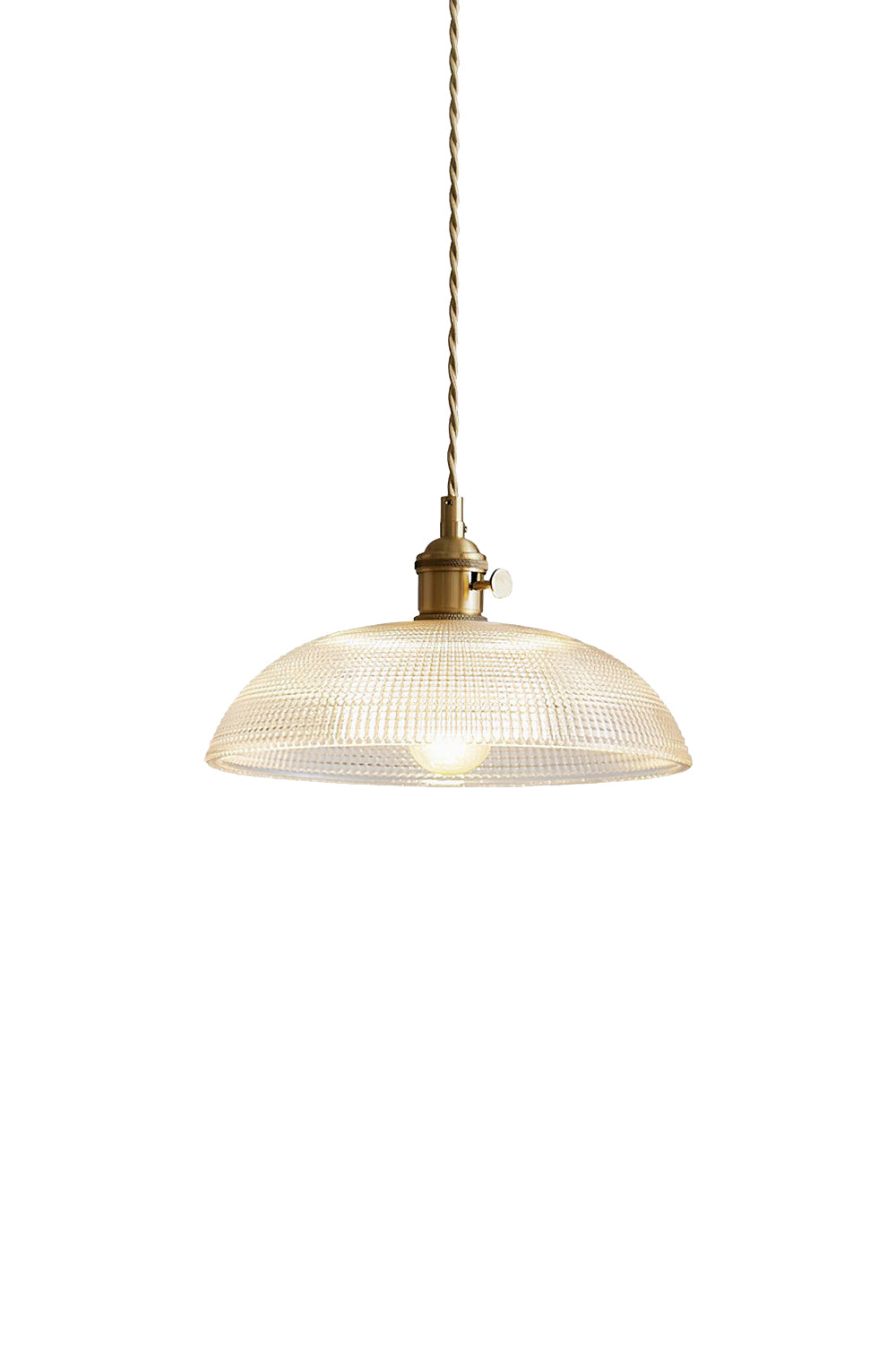 Textured Dome Glass Pendant Light