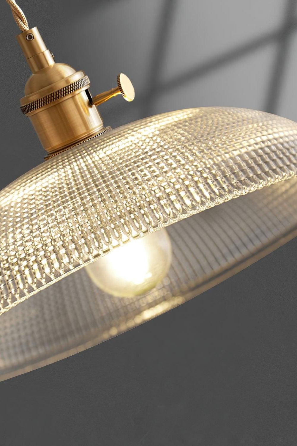 Textured Dome Glass Pendant Light