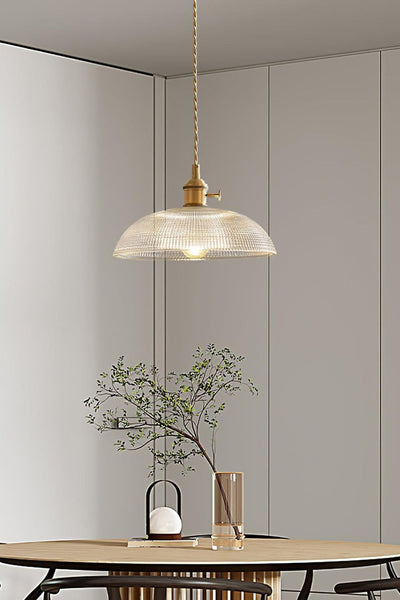 Textured Dome Glass Pendant Light