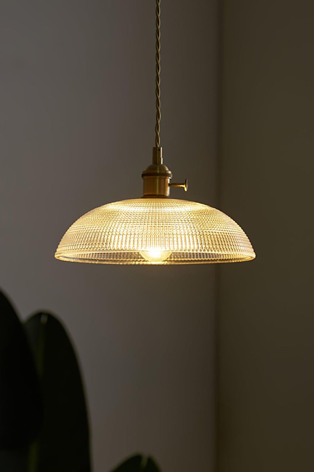 Textured Dome Glass Pendant Light