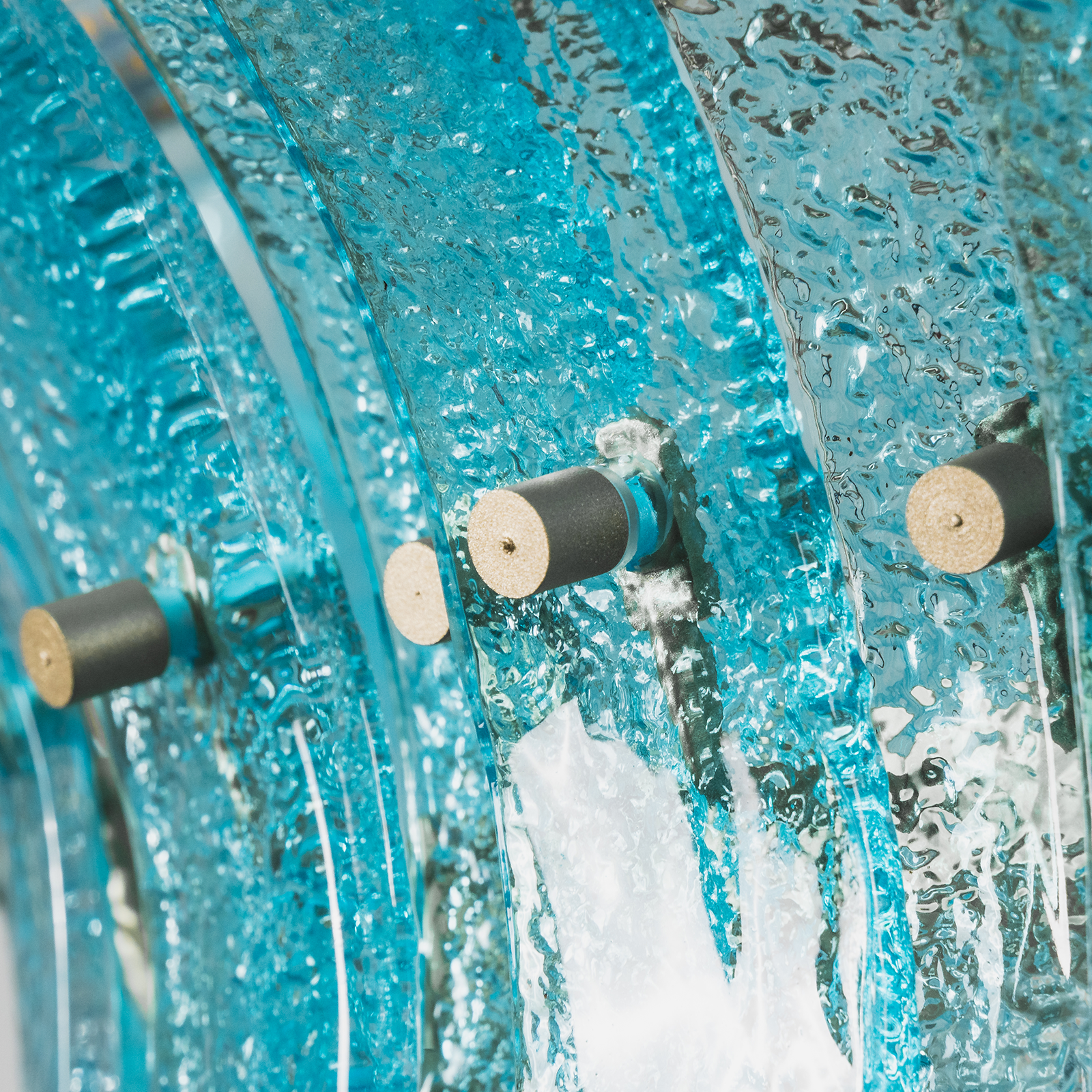 Textured Aquamarine Glass Slabs