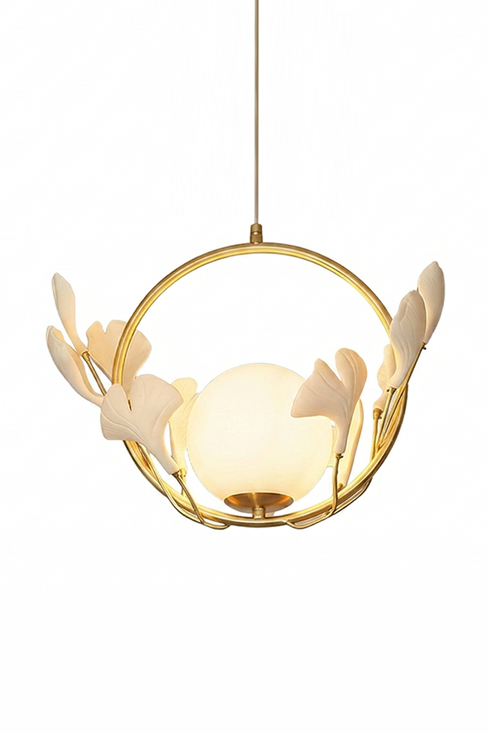 The Golden Gingko Halo Pendant Light  Samu Lamp