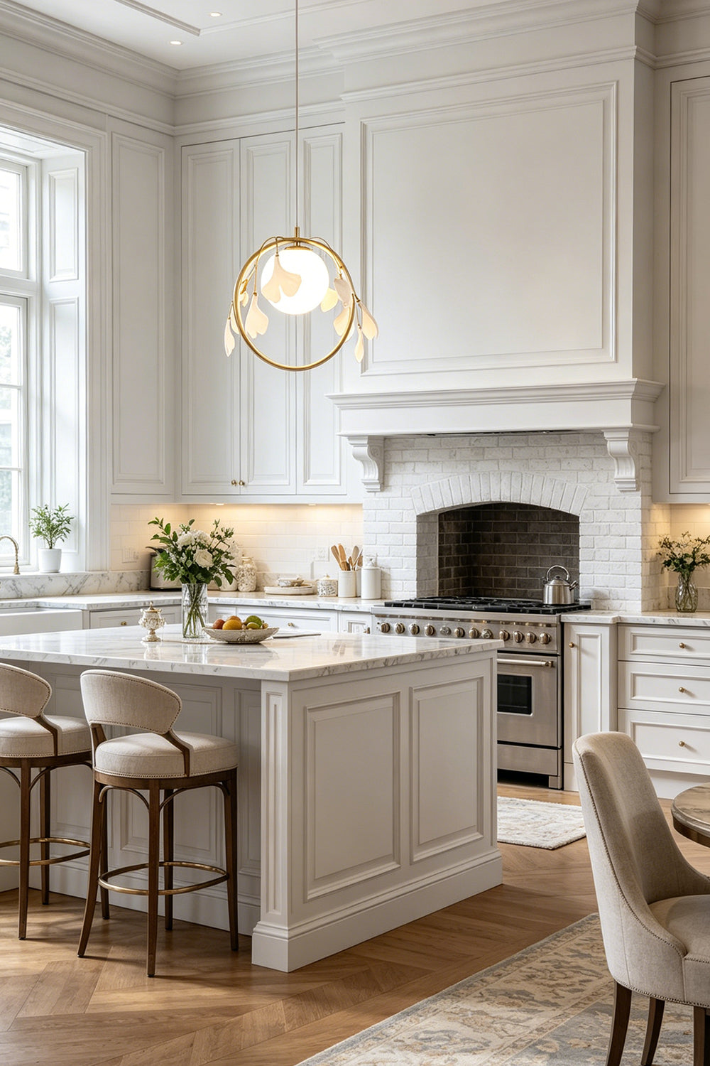 The Golden Gingko Halo Pendant Light for Kitchen | Samu Lamp