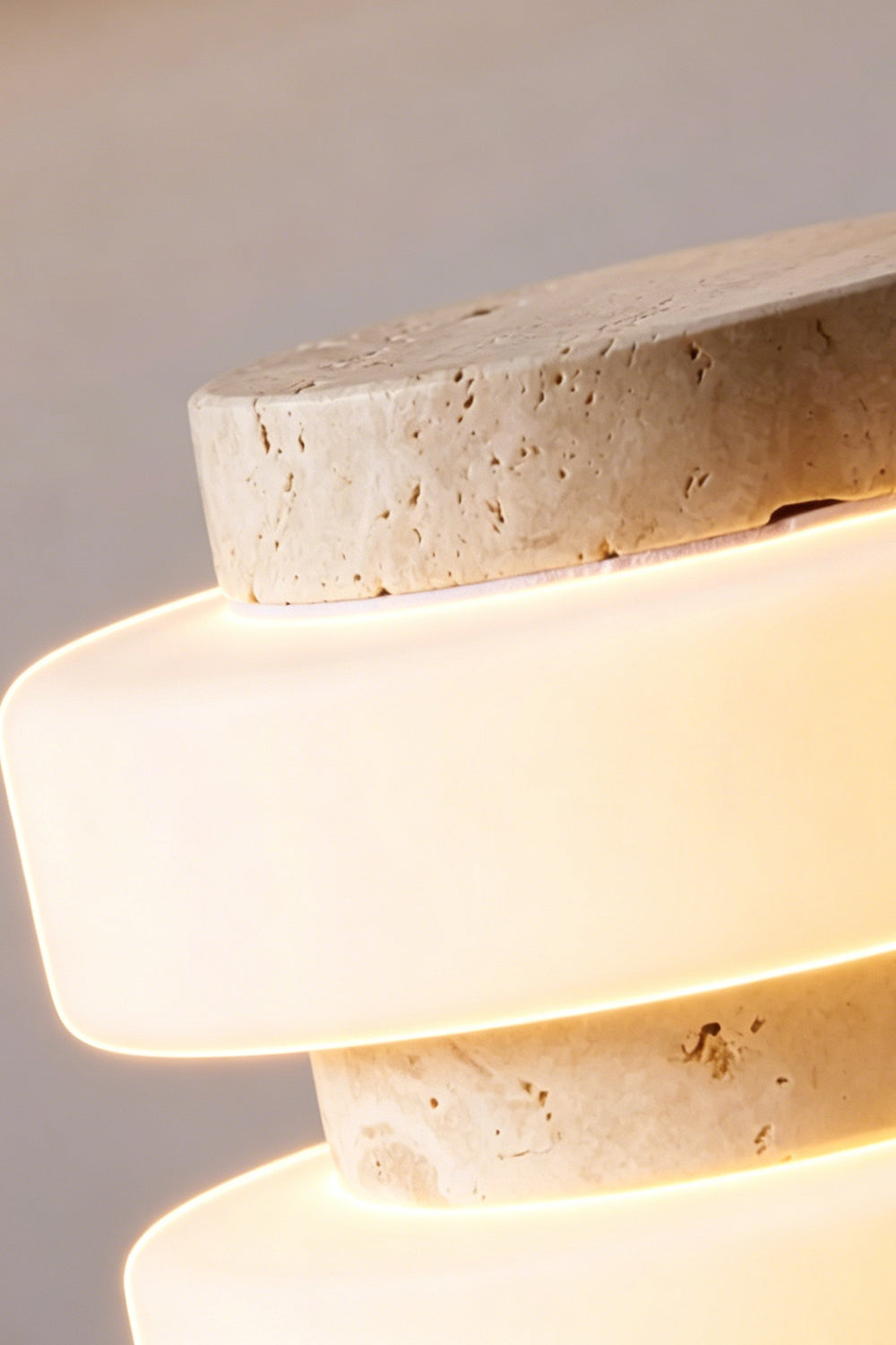 The Strata Stone Pillar Table Lamp | Acrylic detail | Samu Lamp