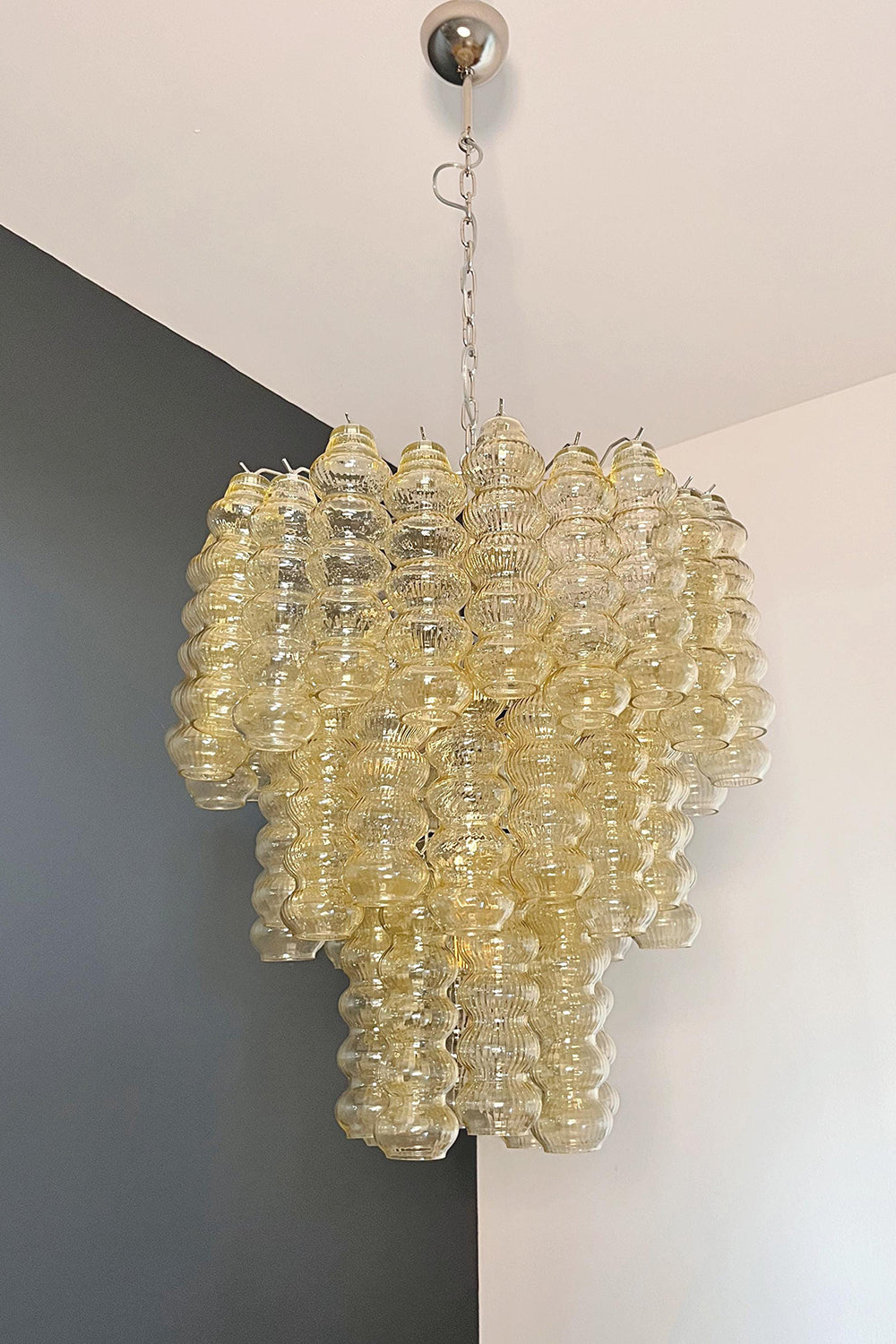 Three-Tier Murano Glass Tube Chandelier