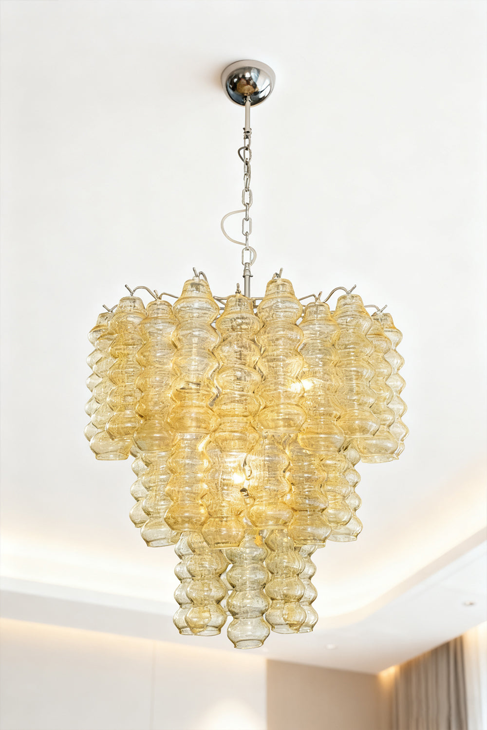 Three-Tier Murano Glass Tube Chandelier