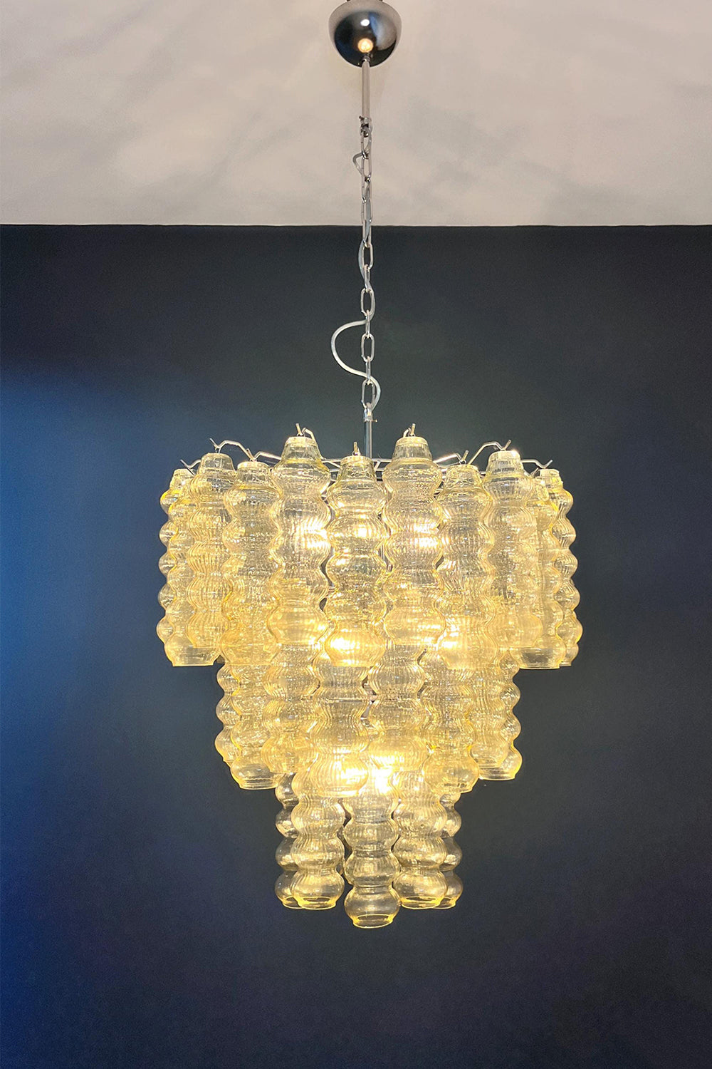 Three-Tier Murano Glass Tube Chandelier