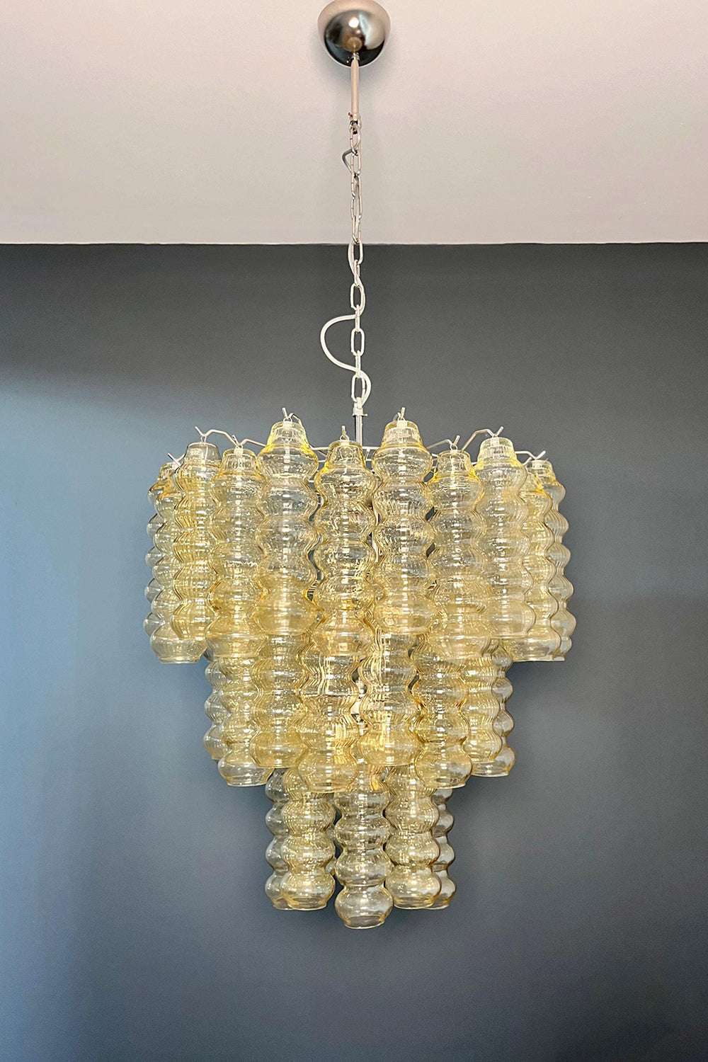 Three-Tier Murano Glass Tube Chandelier
