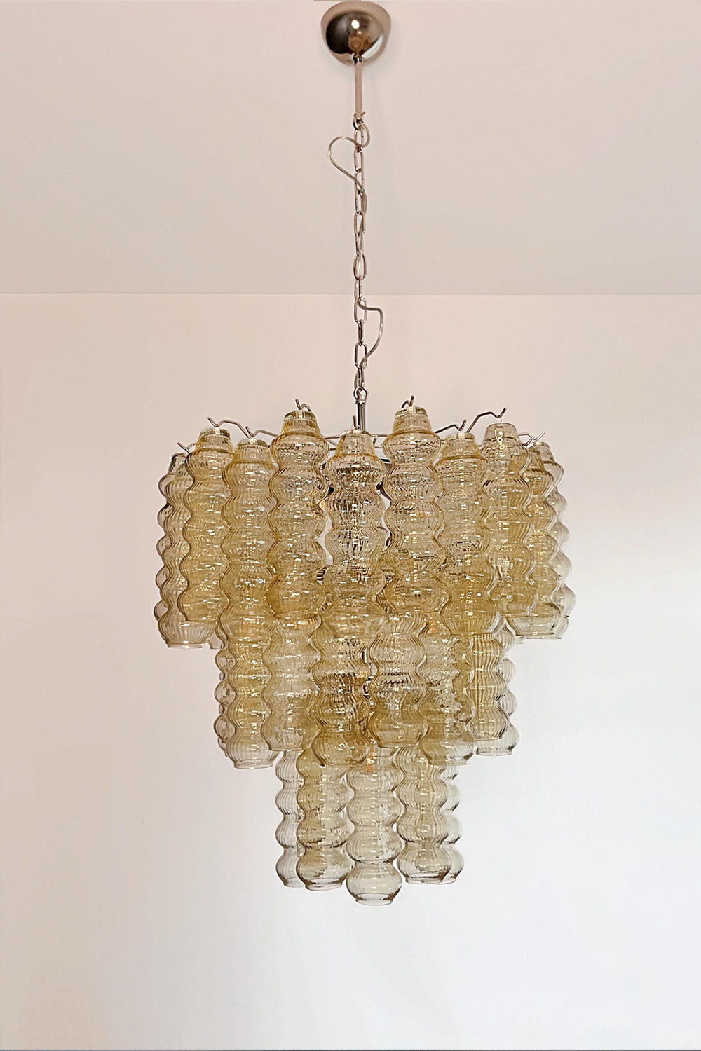 Three-Tier Murano Glass Tube Chandelier