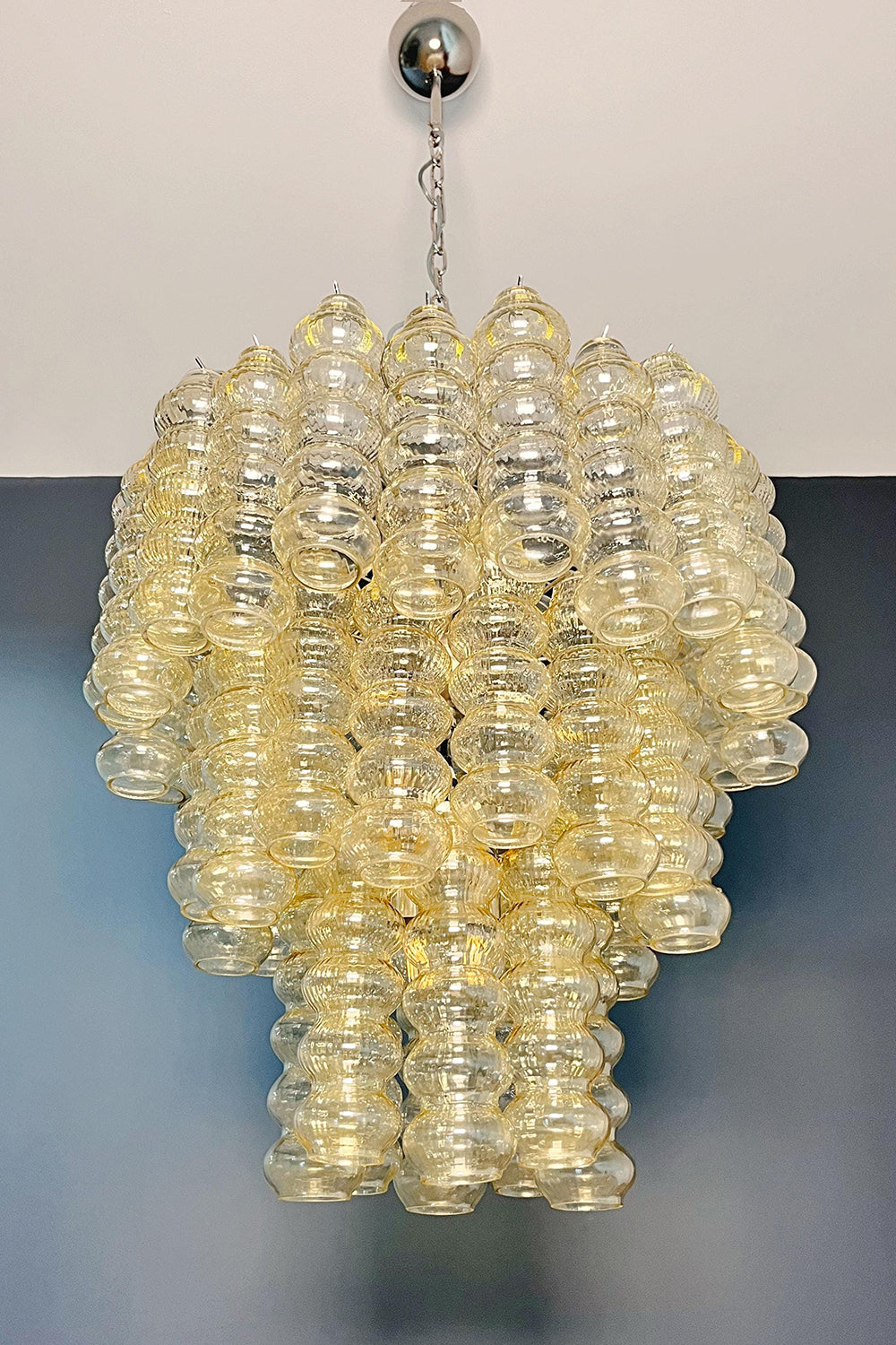Three-Tier Murano Glass Tube Chandelier