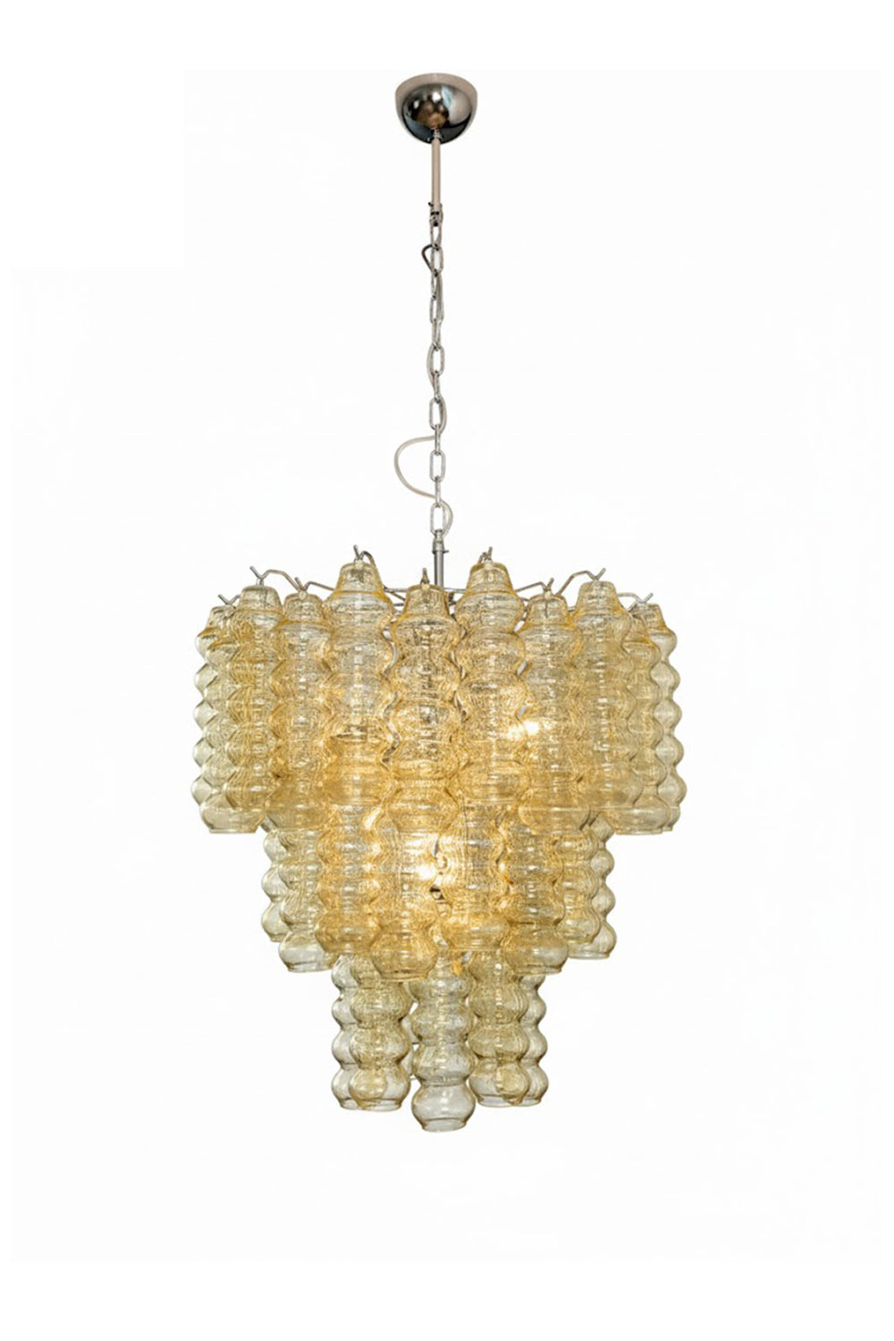 Three-Tier Murano Glass Tube Chandelier