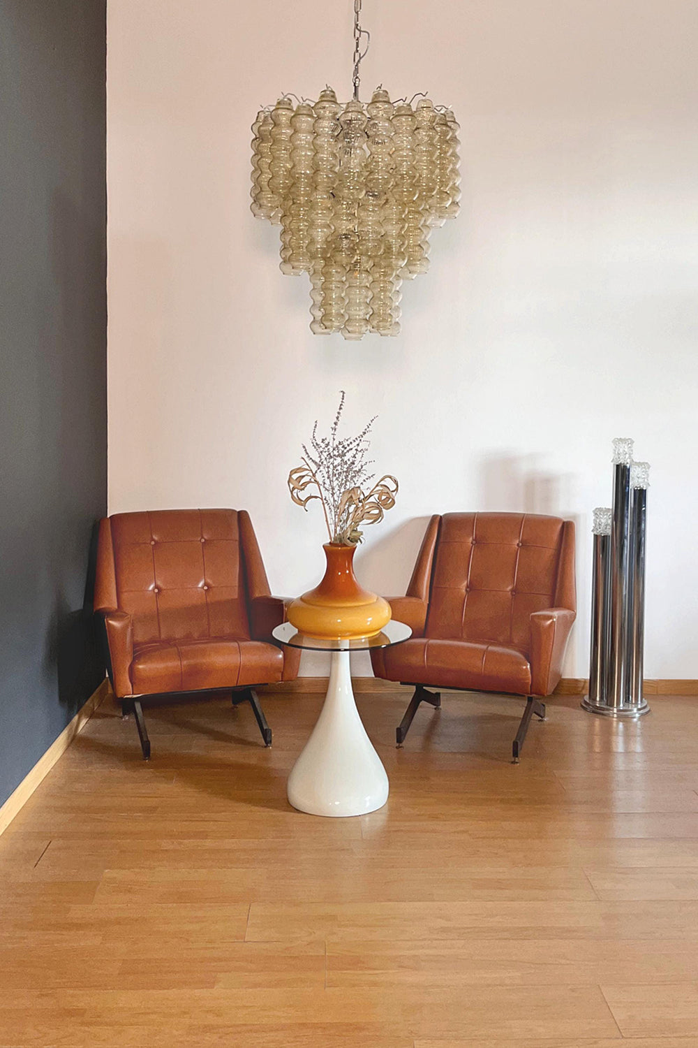 Three-Tier Murano Glass Tube Chandelier