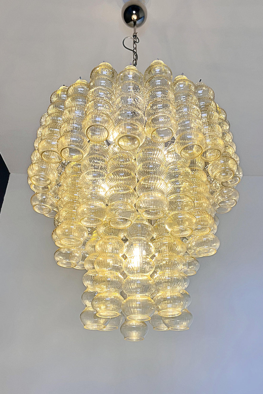 Three-Tier Murano Glass Tube Chandelier
