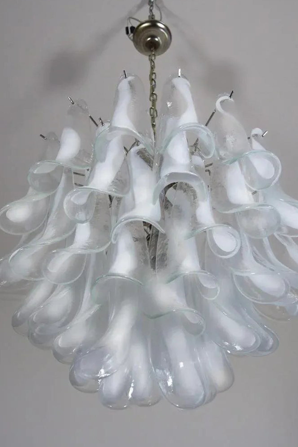 Murano Tiered White Petals Chandelier