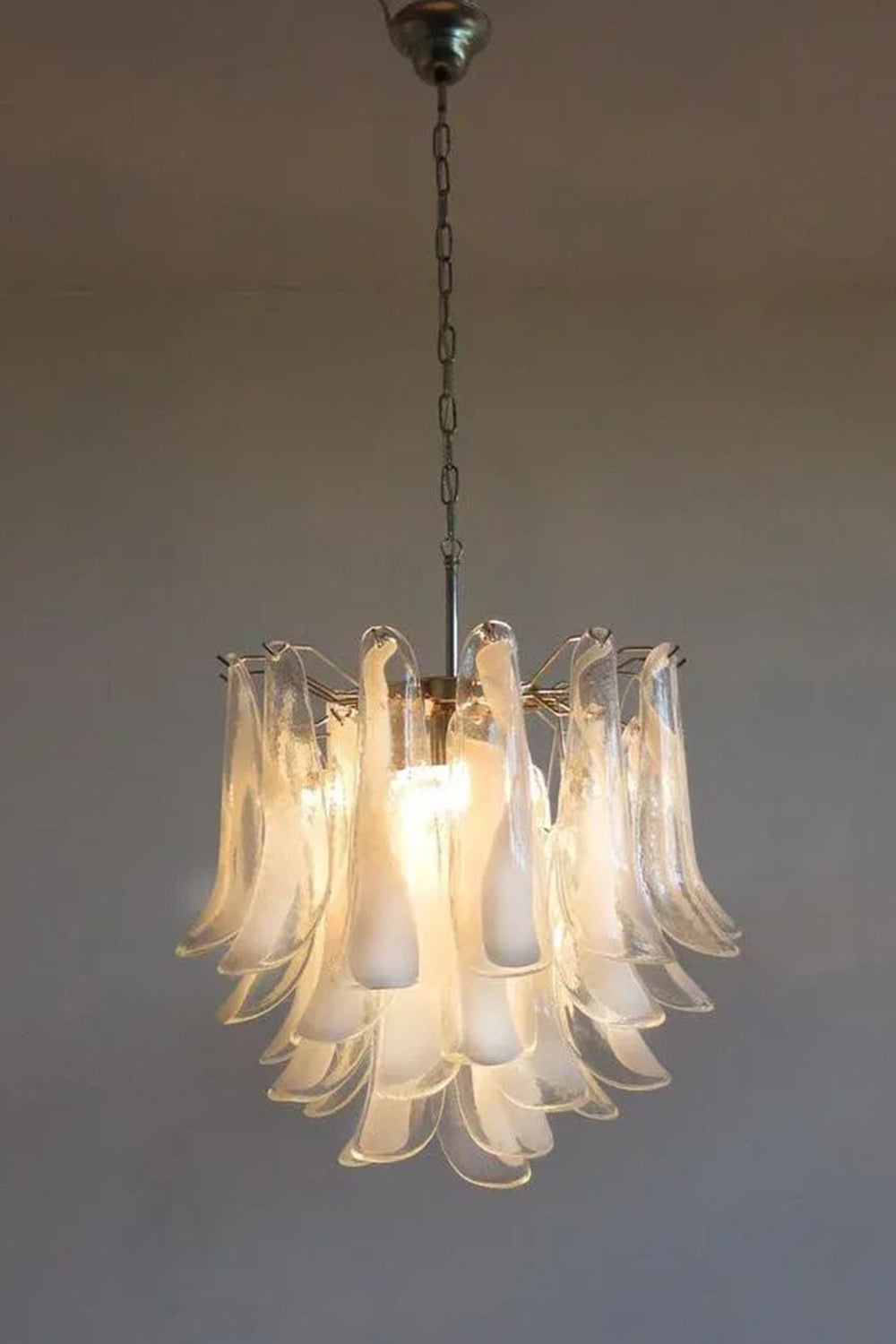 Murano Tiered White Petals Chandelier