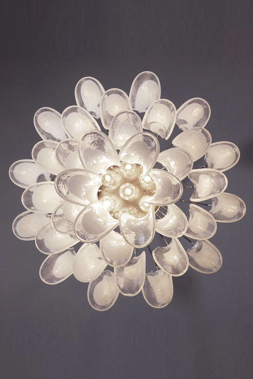 Murano Tiered White Petals Chandelier